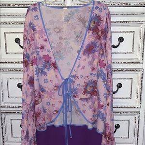 💜💗 💙Free People rushed long sleeve top bonus skirt Size Large